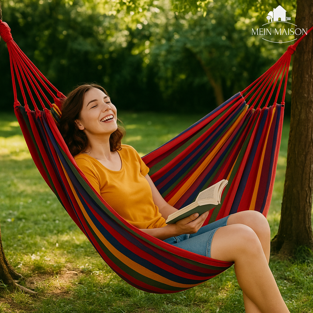 Portable Cotton Canvas Hammock with Carry Bag, 200kg Capacity