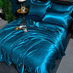 Satin Duvet Cover Set with 2 Pillowcases, 4 Sizes