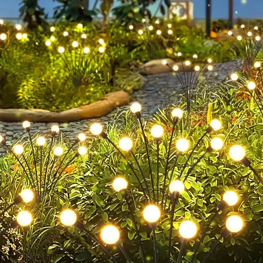 Solar Firefly Garden Light with Warm White LEDs, 33cm