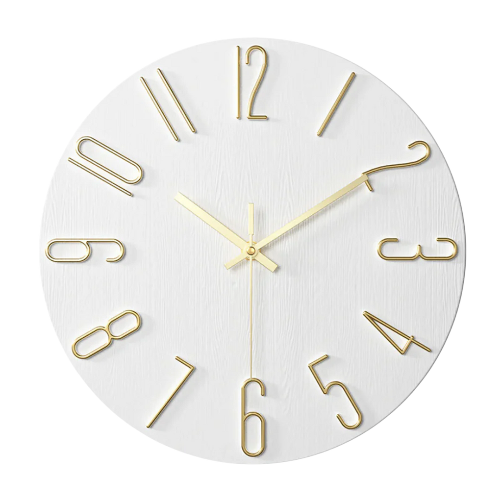 Silent Quartz Wall Clock 30cm, Minimal Design, 7 Colours