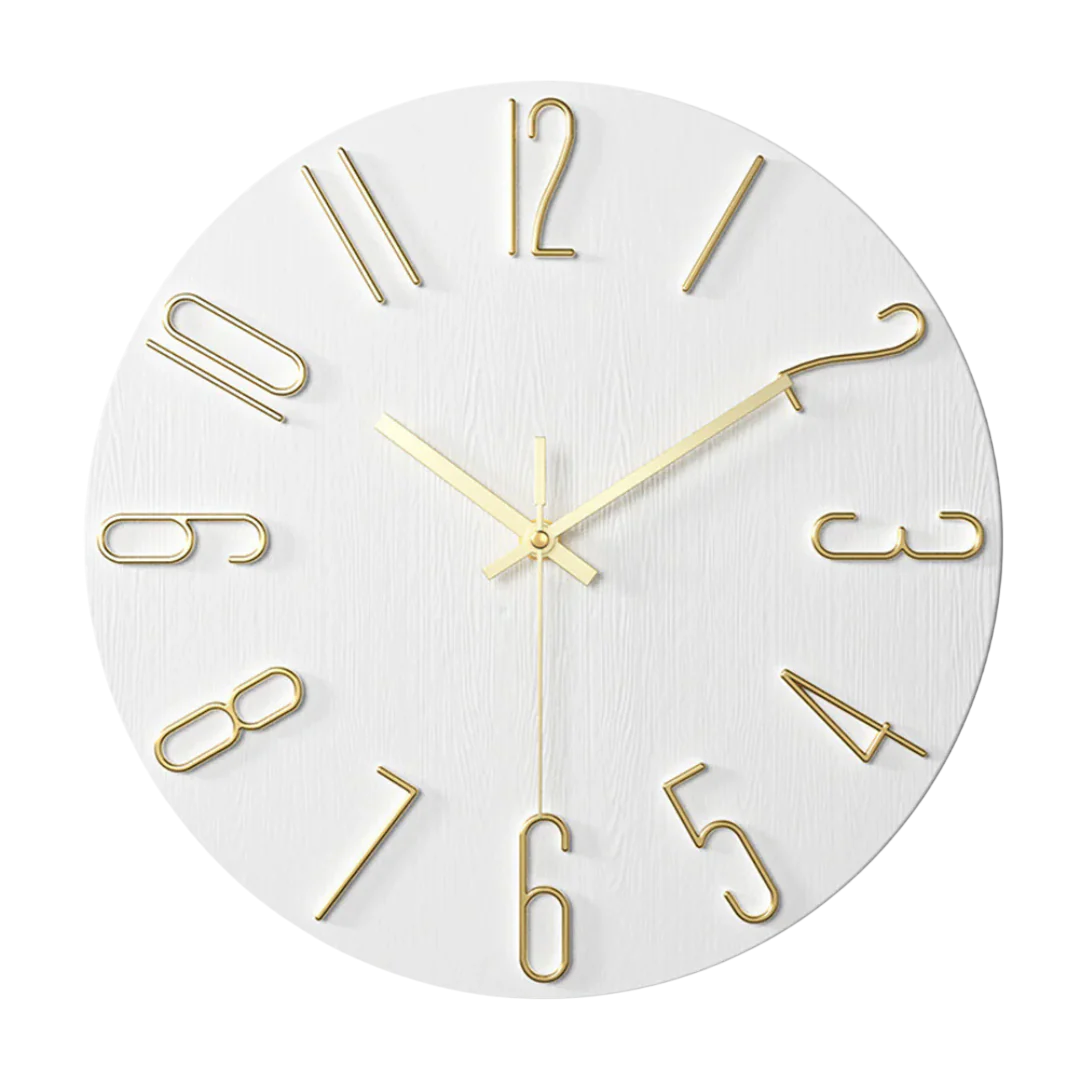 Silent Quartz Wall Clock 30cm, Minimal Design, 7 Colours