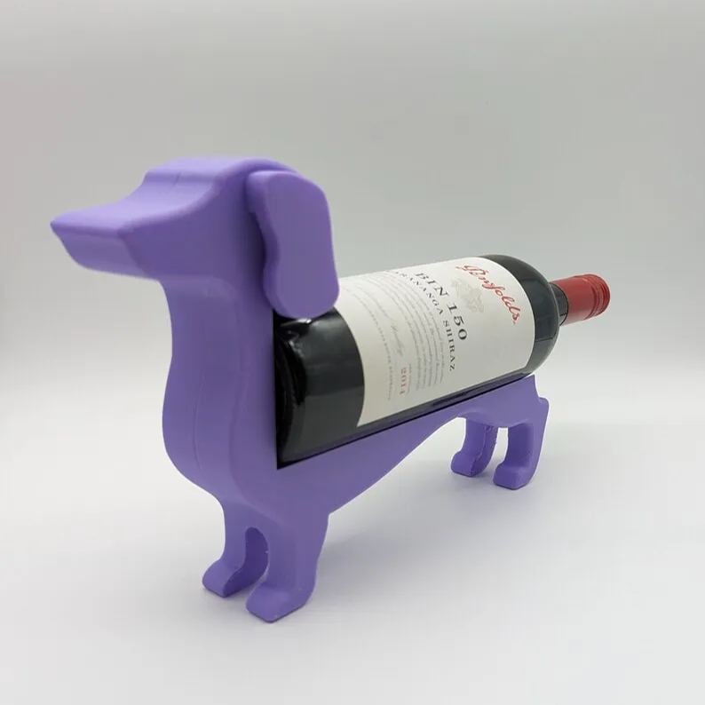 Dachshund Wine Bottle Holder in Resin, Six Colours