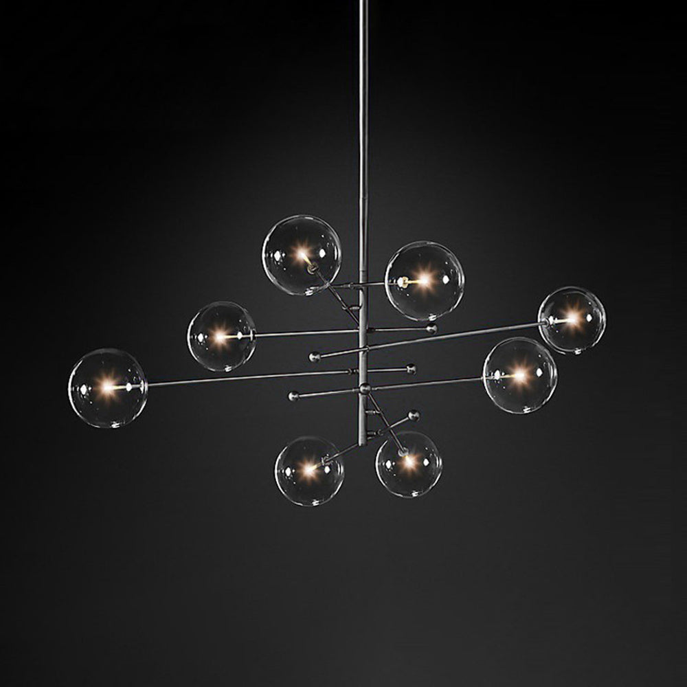 Glass Globe Chandelier with 6 or 8 Lights, G4 LEDs Included