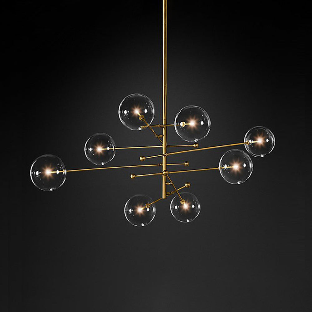 Glass Globe Chandelier with 6 or 8 Lights, G4 LEDs Included