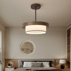 Three-Tier Fabric Ring Pendant Light, Bronze, LED