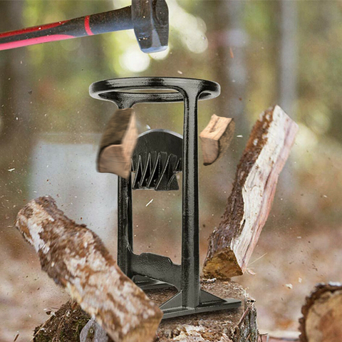 Manual Steel Log Splitter with Stable Ring Base for Firewood