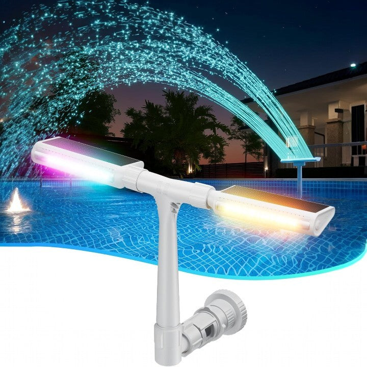 Solar Pool Fountain with RGB LED Lights and Remote