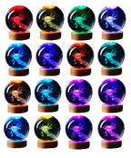 3D Crystal Axolotl Night Light with Wooden Base, 16 Colours