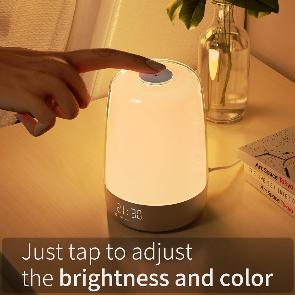 Sunrise Wake-Up Light Alarm Clock with Nature Sounds, USB-C