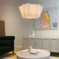 Pleated Fabric Pendant Light, 40cm Drum Shade, Scandi Style