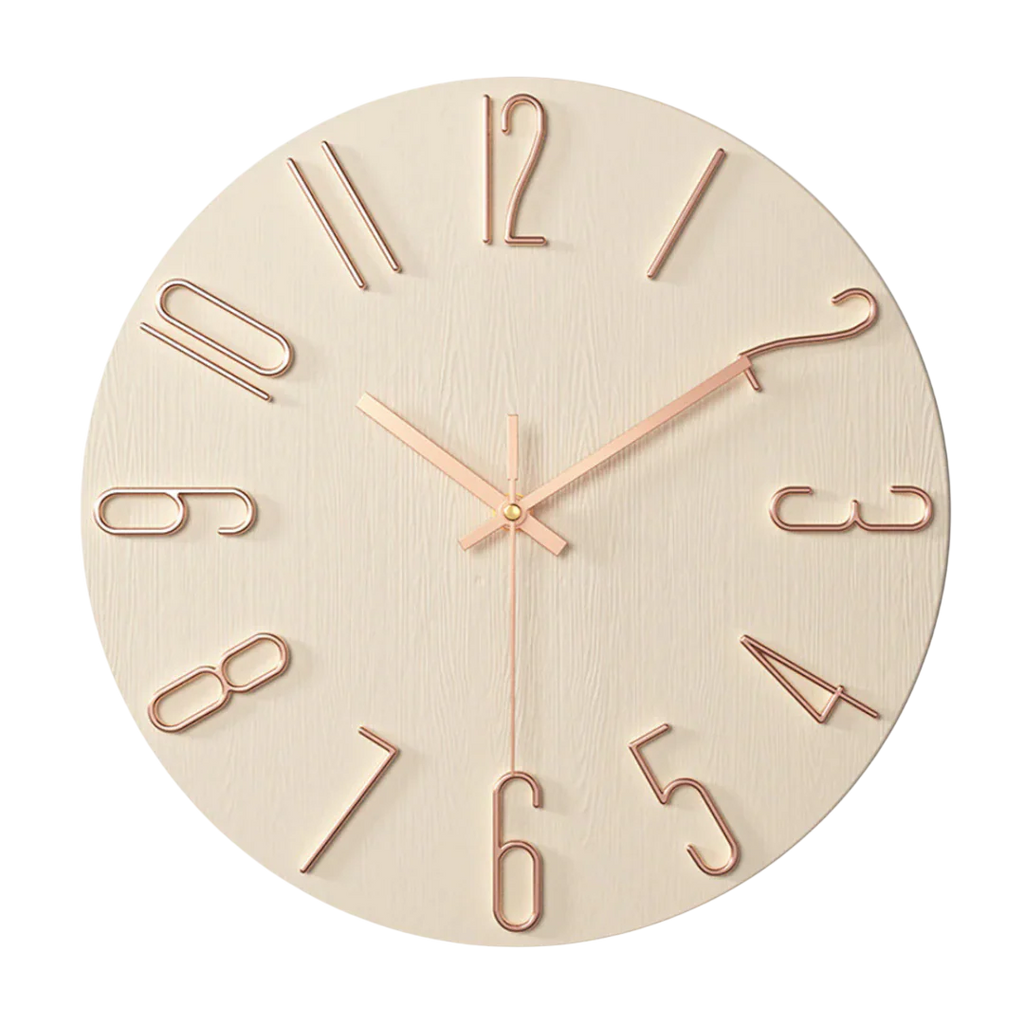 Silent Quartz Wall Clock 30cm, Minimal Design, 7 Colours