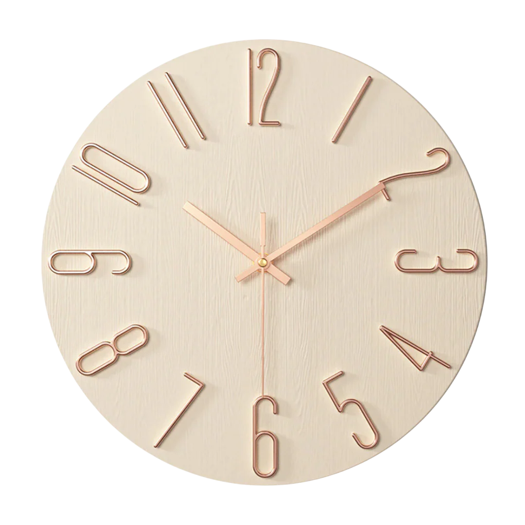 Silent Quartz Wall Clock 30cm, Minimal Design, 7 Colours
