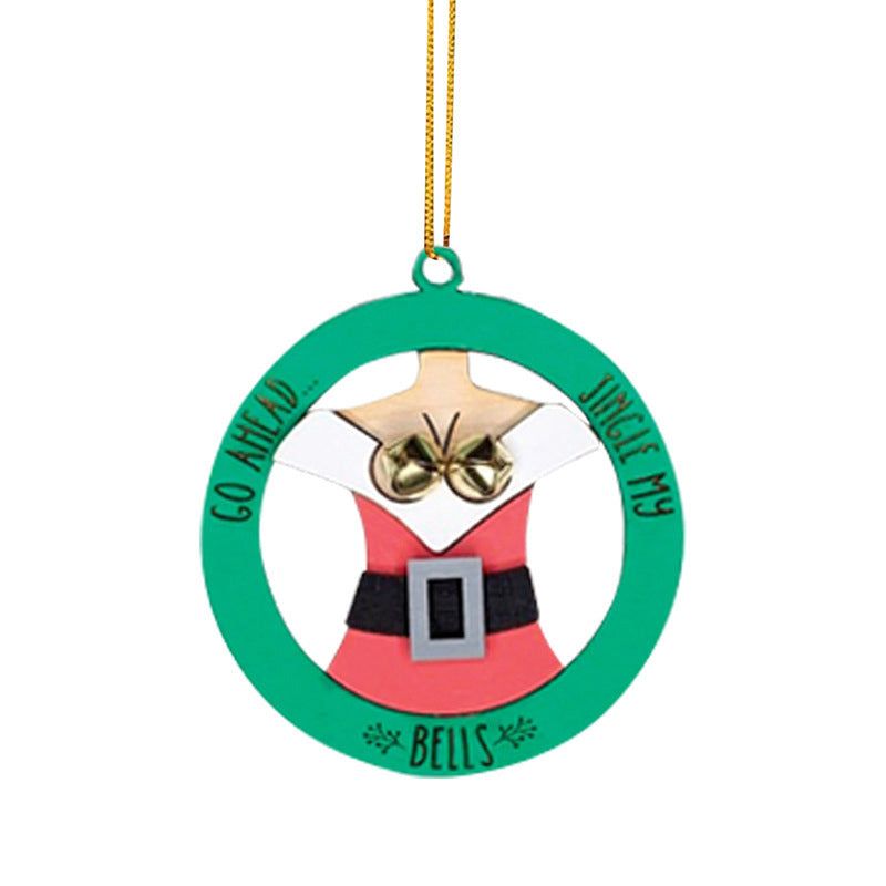 Hand-Painted Resin Christmas Tree Decorations with Bells