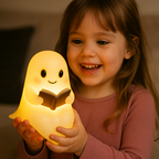 Handmade Ceramic Ghost Night Light with Warm White LED