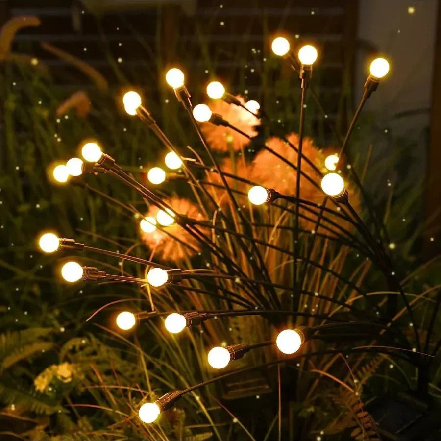 Solar Firefly Garden Light with Warm White LEDs, 33cm