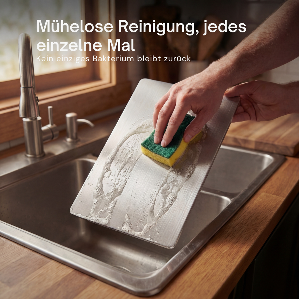 Titanium-Finish Chopping Board with Smooth Surface, 34 x 23cm