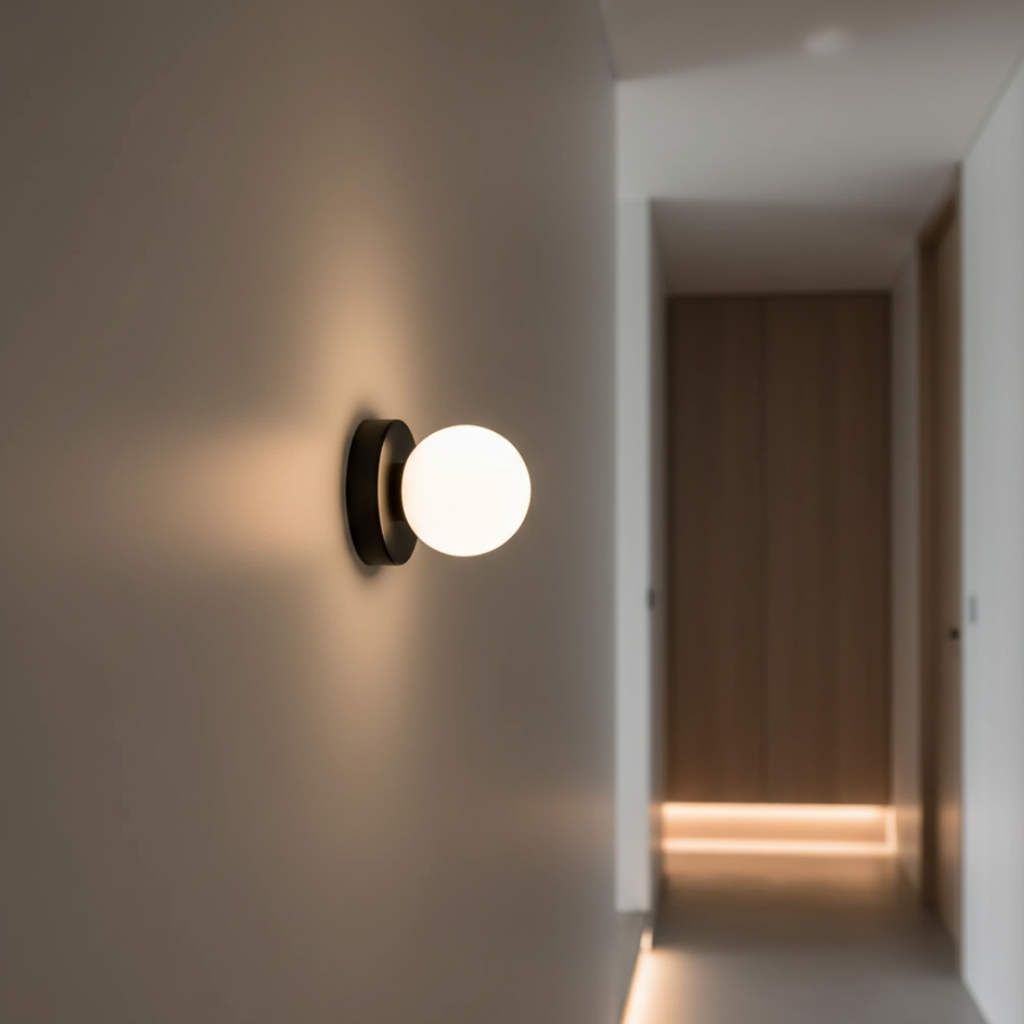 Frosted Glass Globe Wall or Ceiling Light, 12cm, G9 LED Included