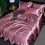 Satin Duvet Cover Set with 2 Pillowcases, 4 Sizes