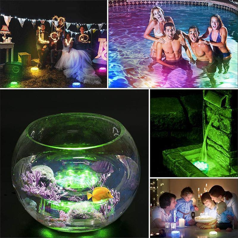 Submersible LED Pool Light with Remote Control, IP68 Waterproof