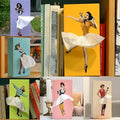 Sculptural Tissue Box with Flying Skirt Figure, 25 x 13 cm