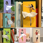 Sculptural Tissue Box with Flying Skirt Figure, 25 x 13 cm