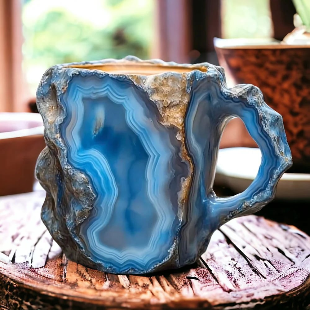 Gemstone-Effect Ceramic Mug, 200 ml, Hand Finished