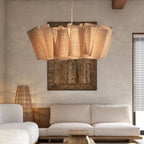 Pleated Fabric Pendant Light, 40cm Drum Shade, Scandi Style