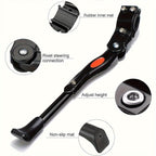 Adjustable Aluminium Bike Kickstand, Black, Universal Fit