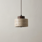 Modern Natural Stone Pendant Light with Textured Shade