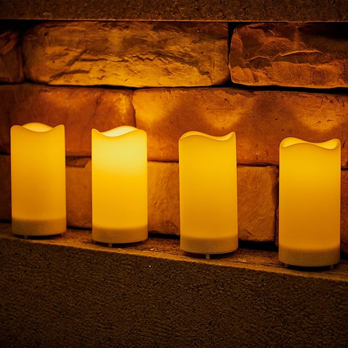 Flameless LED Candles with Dripping Wax Effect, Five Sizes