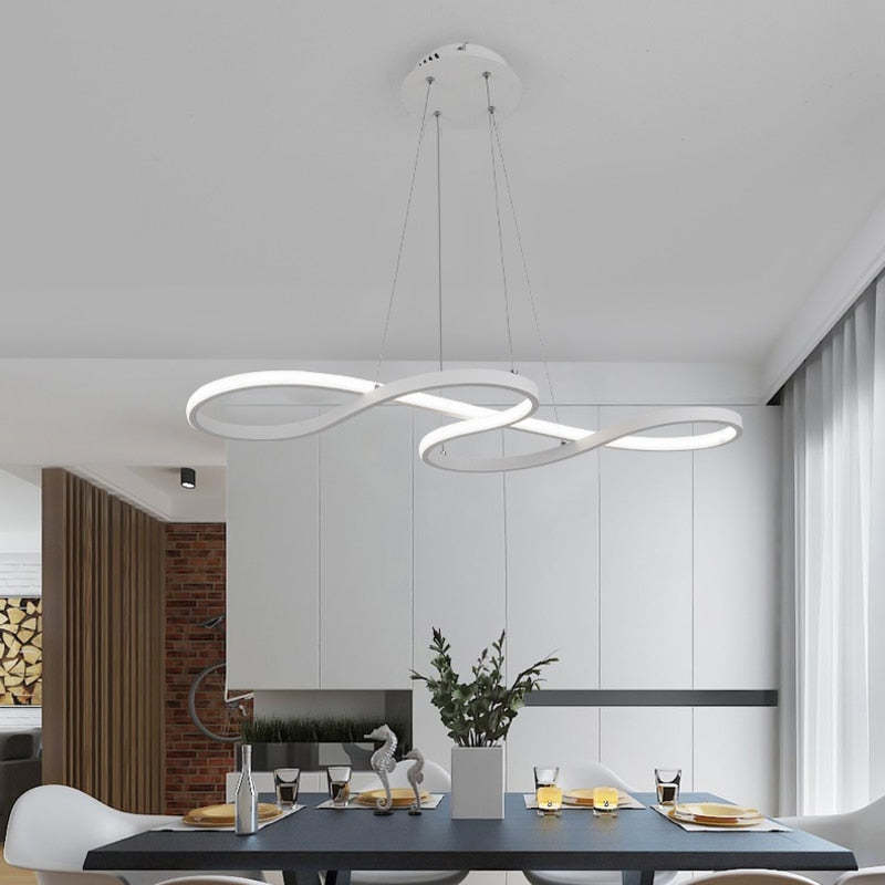 Music Note LED Pendant Light, 75 or 100cm, Black, White or Gold