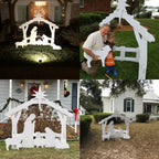 Outdoor Nativity Set with Figures, Weather Resistant, Two Sizes