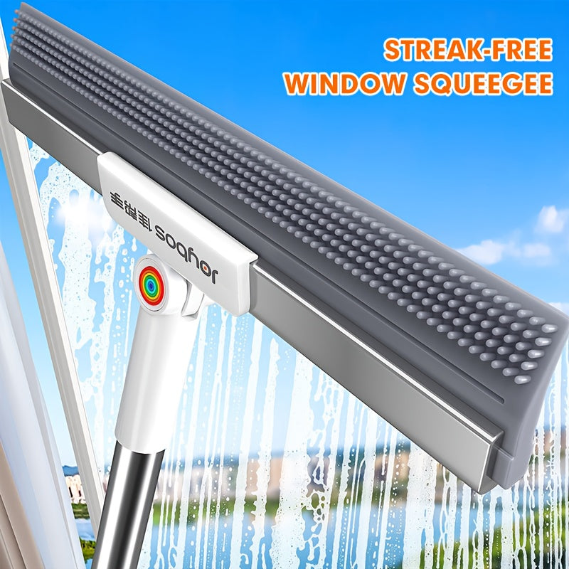 Floor Squeegee with Rubber Blade and TPE Brushes, 30 or 50 cm