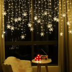USB Snowflake String Lights 4m, Warm White or Multicolour
