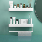 Adhesive Shower Shelf in Stainless Steel and ABS, 30 to 50cm