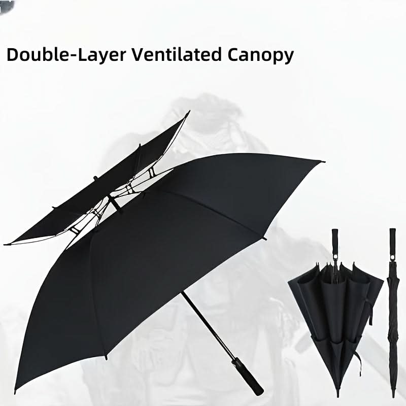 Extra-Large Automatic Vented Umbrella, Double Canopy