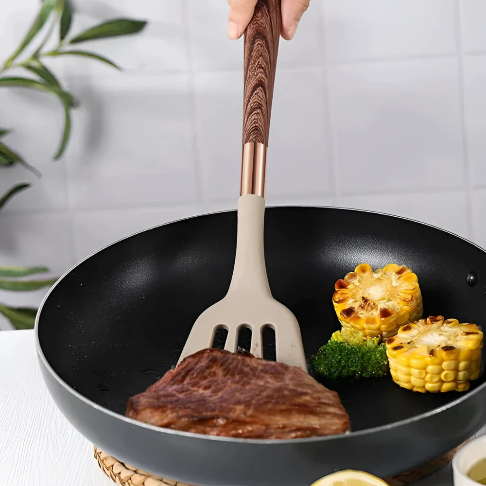 10-Piece Silicone Cooking Utensil Set, Heat Resistant Handles