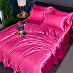 Satin Duvet Cover Set with 2 Pillowcases, 4 Sizes