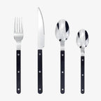 24-Piece Stainless Steel Cutlery Set with Coloured Handles