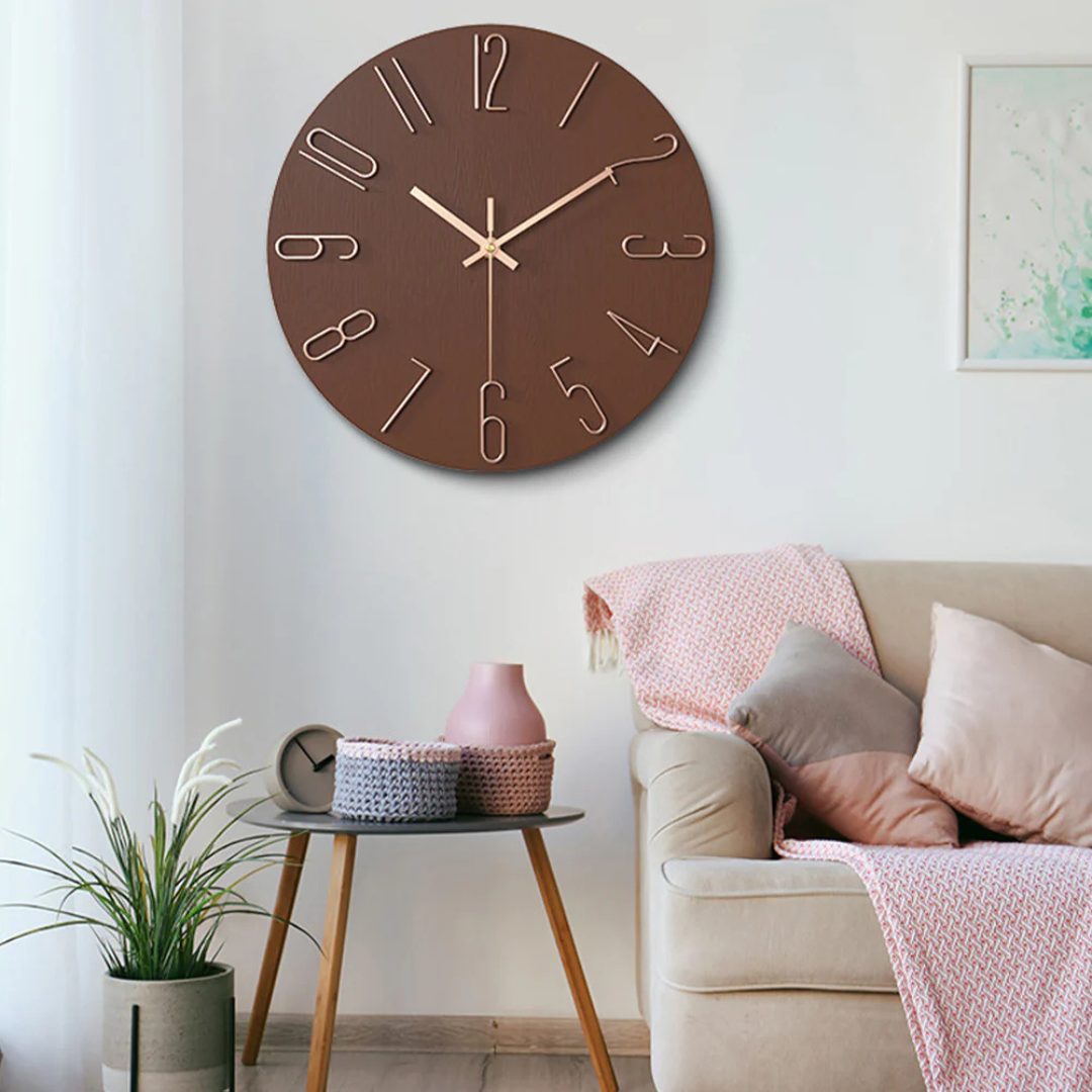 Silent Quartz Wall Clock, 30 cm, Minimalist Design