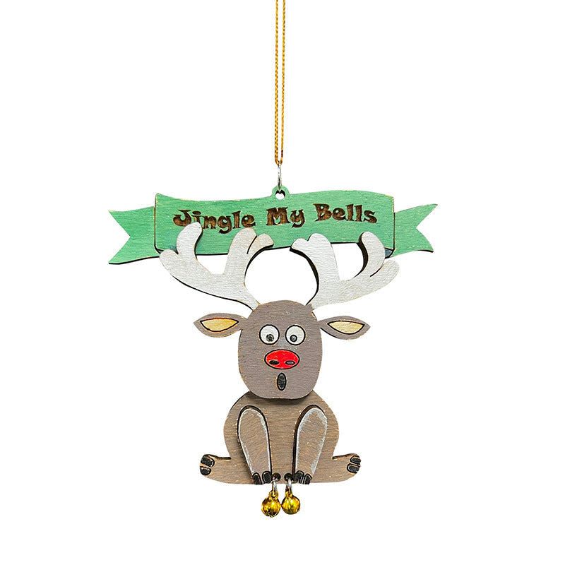 Hand-Painted Resin Christmas Tree Decorations with Bells