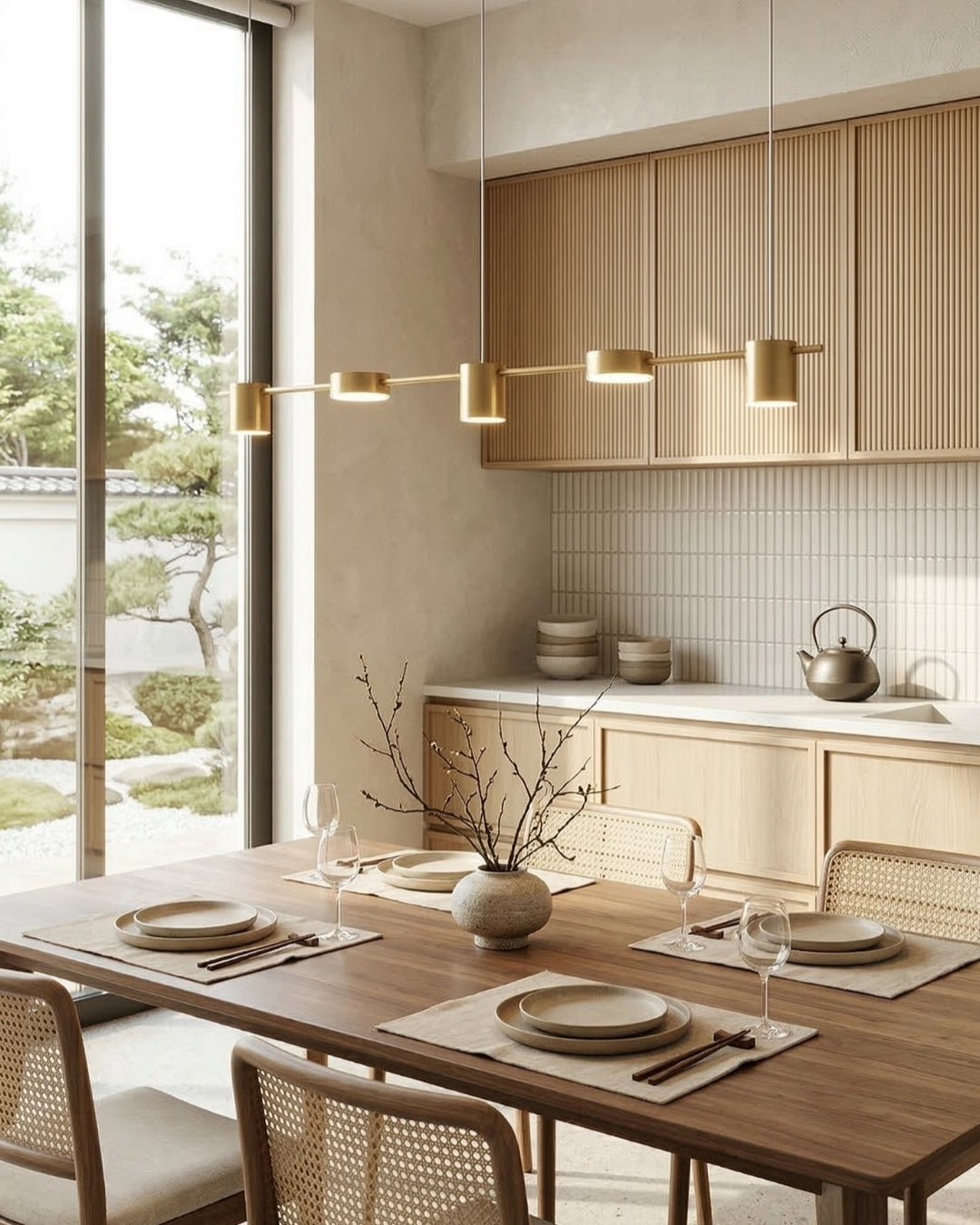 Linear LED Pendant Light with Acrylic Diffuser, Dimmable