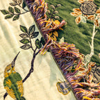 Layered Cotton Gauze Throw with Jacquard Weave and Tassels