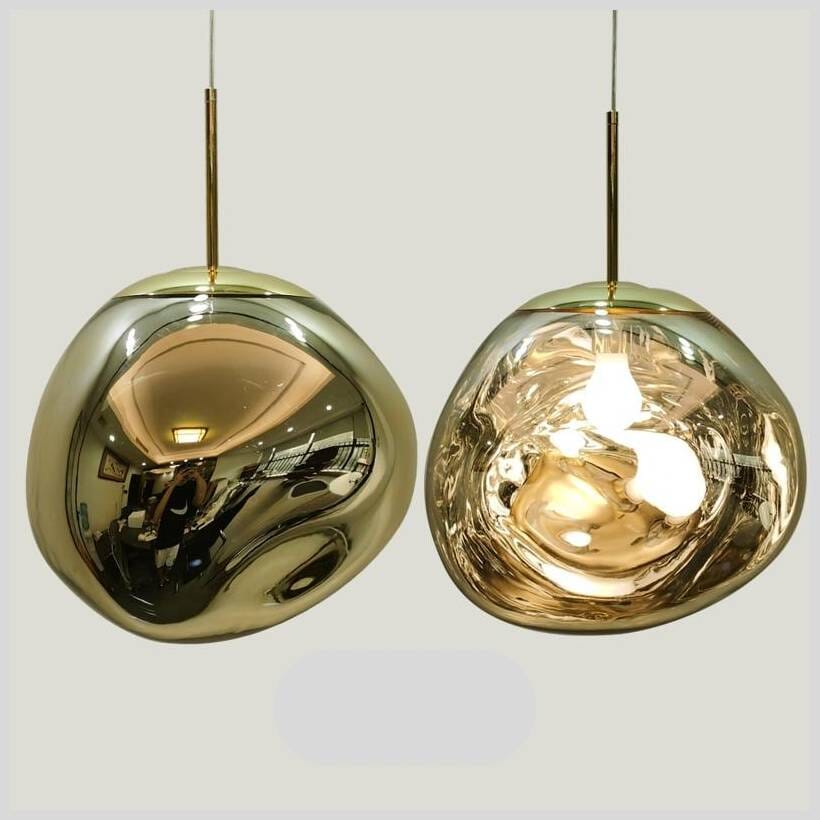 Lampa wisząca w kształcie lustrzanej kuli z PVC, 15–50 cm, regulowana wysokość zawieszenia