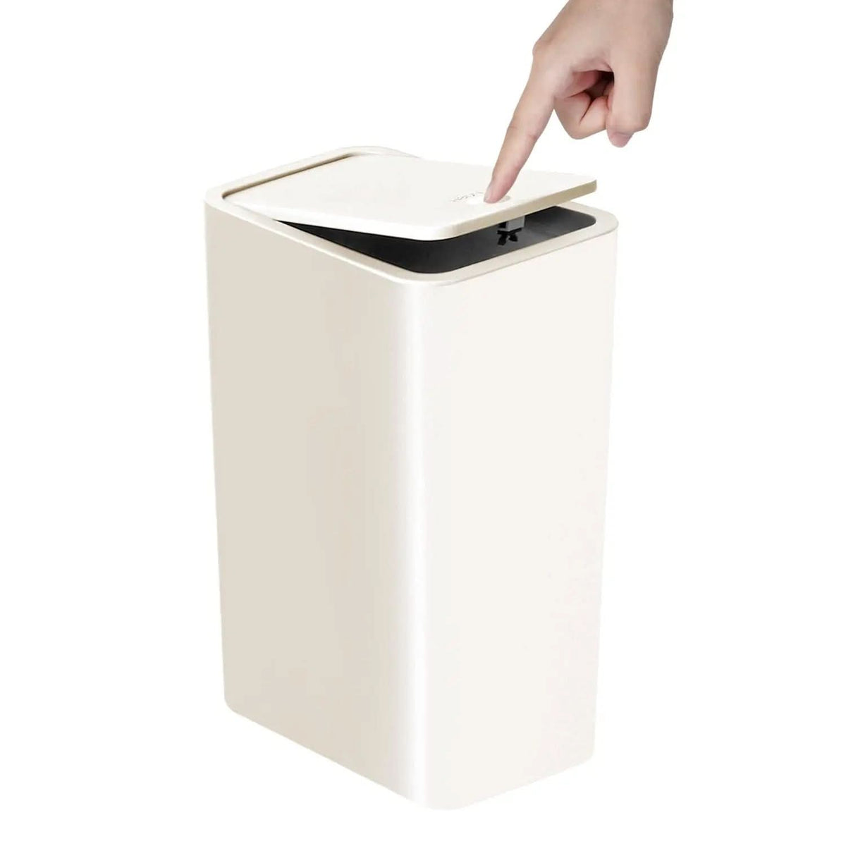 Slim 10L Push-Button Bin with Lid, Odour Sealing