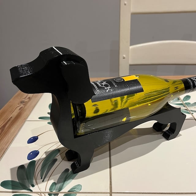 Dachshund Wine Bottle Holder in Resin, Six Colours