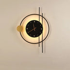 Large Illuminated Wall Clock, 57 x 41.5 cm, Gold or Black