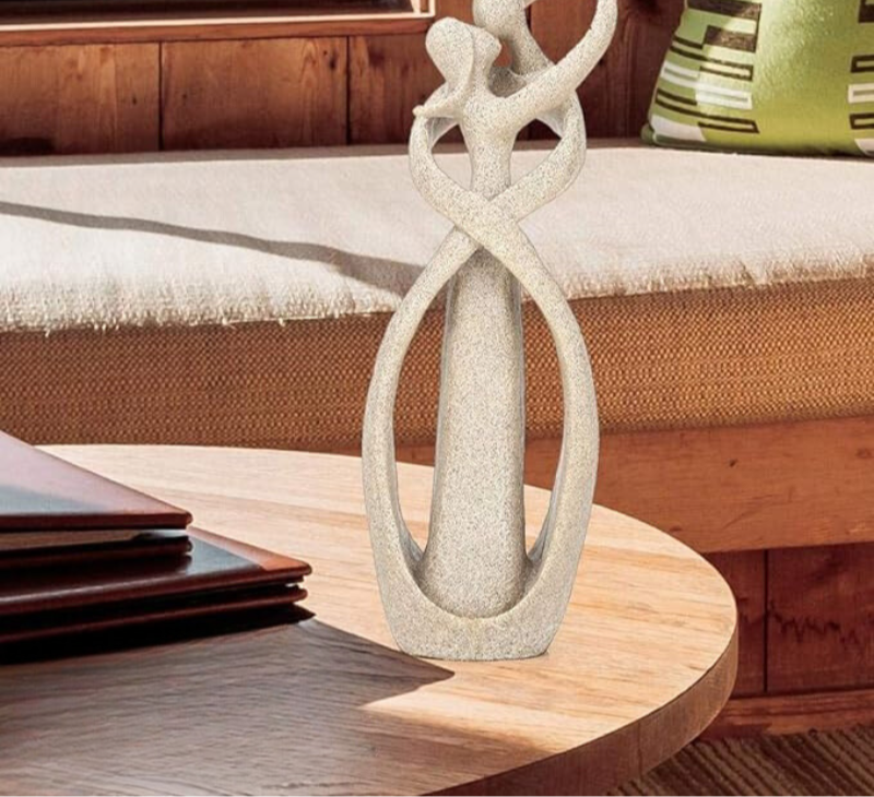 Abstract Sandstone Embrace Sculpture for Shelf or Sideboard
