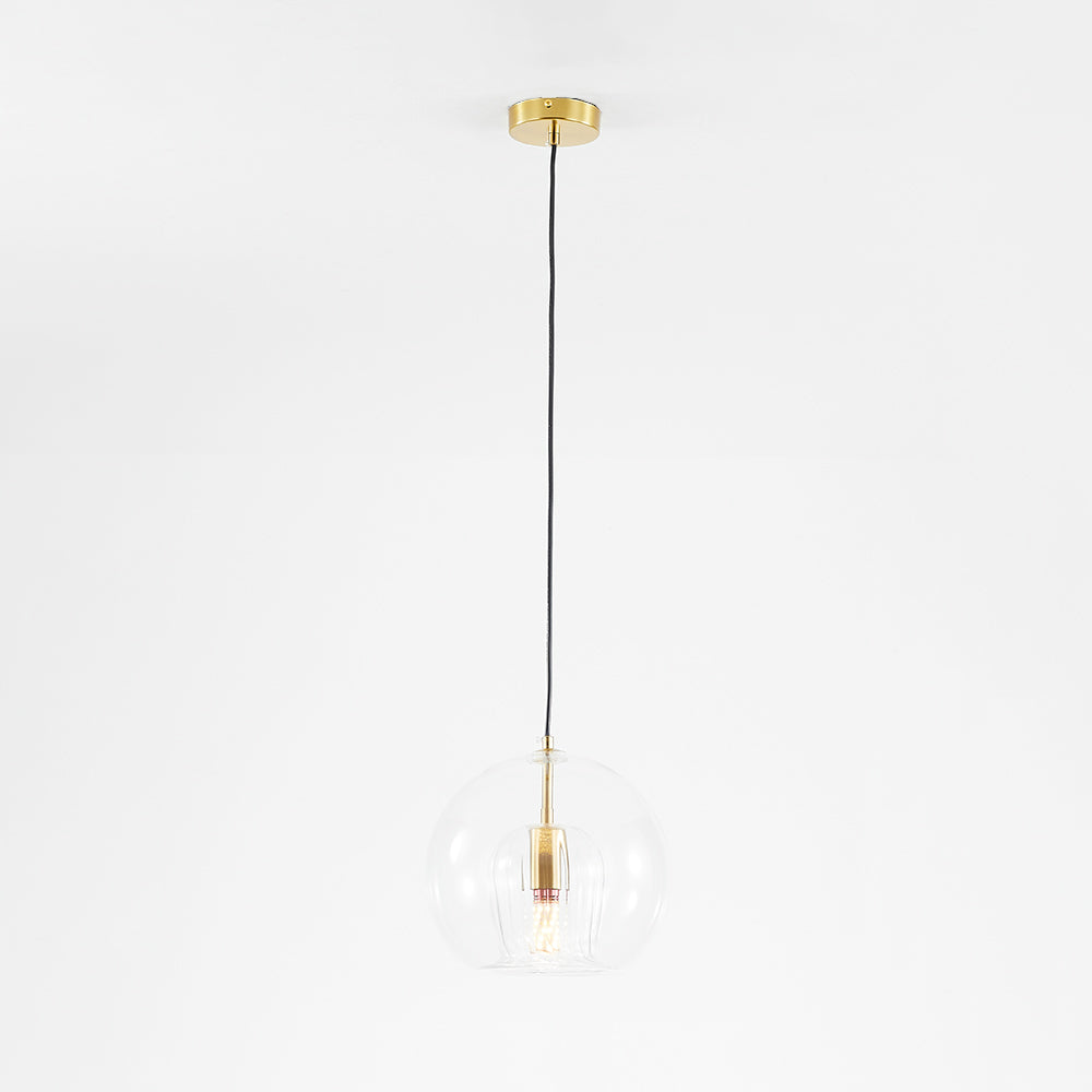 Glass Globe Pendant Light 15cm, Clear or Amber