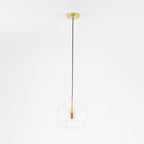 Glass Globe Pendant Light 15cm, Clear or Amber